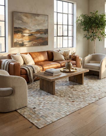 5' x 7' 11 Cowhide - Patchwork Rug