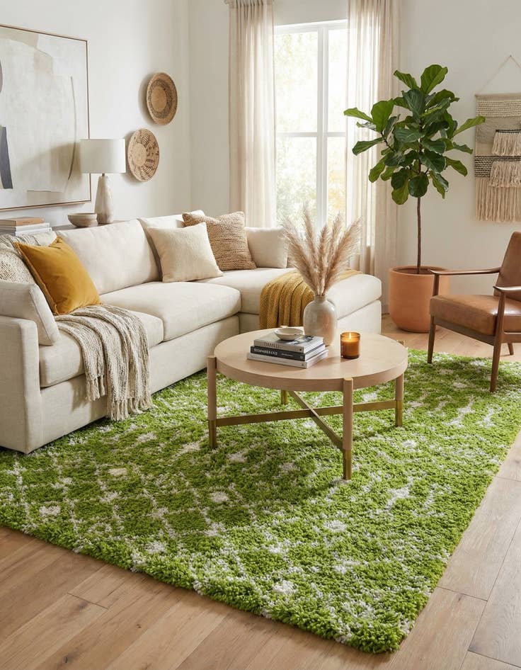 Detail image of  10' x 14' Moroccan Trellis Shag Rug