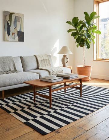 5' 7 x 8' 10 Hand Woven Kilim Modern Wool Rug