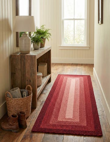 2' 7 x 8' Handmade Hand Braided Wool Runner Rug