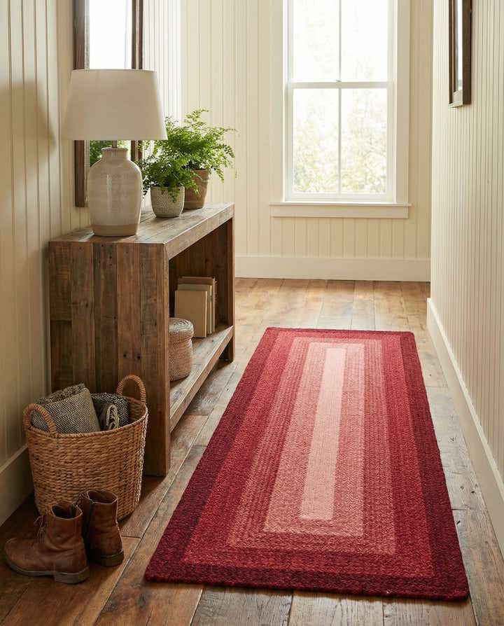 2' 7 x 8' Handmade Hand Braided Wool Runner Rug