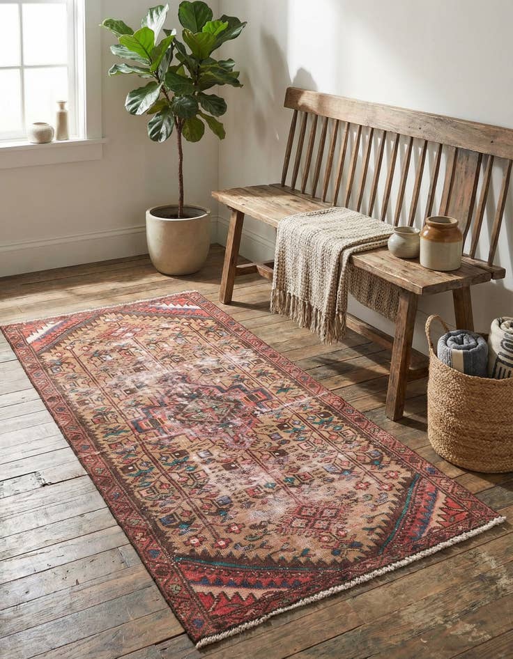 Detail image of 2' 6 x 5' 5  Hand Knotted Ultra Vintage Persian Wool Runner Rug