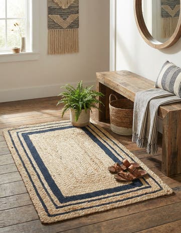 2' x 3' 1 Handmade Braided Jute Rug