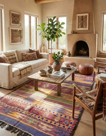 5' 8 x 10' 3 Hand Knotted Moroccan Wool Rug