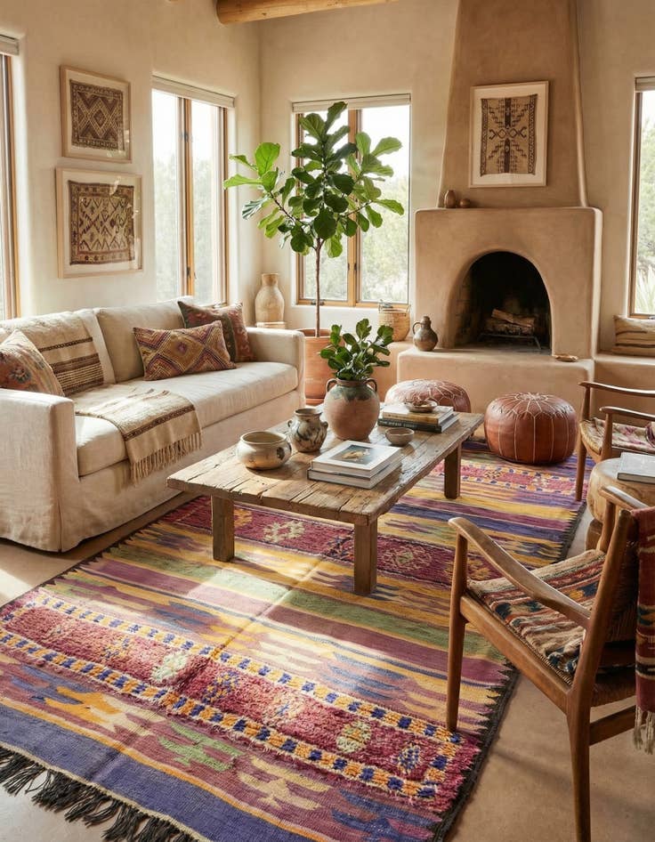 Detail image of 5' 8 x 10' 3  Hand Knotted Moroccan Wool Rug