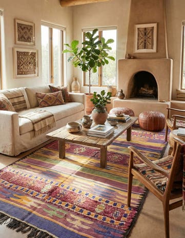 5' 8 x 10' 3 Hand Knotted Moroccan Wool Rug