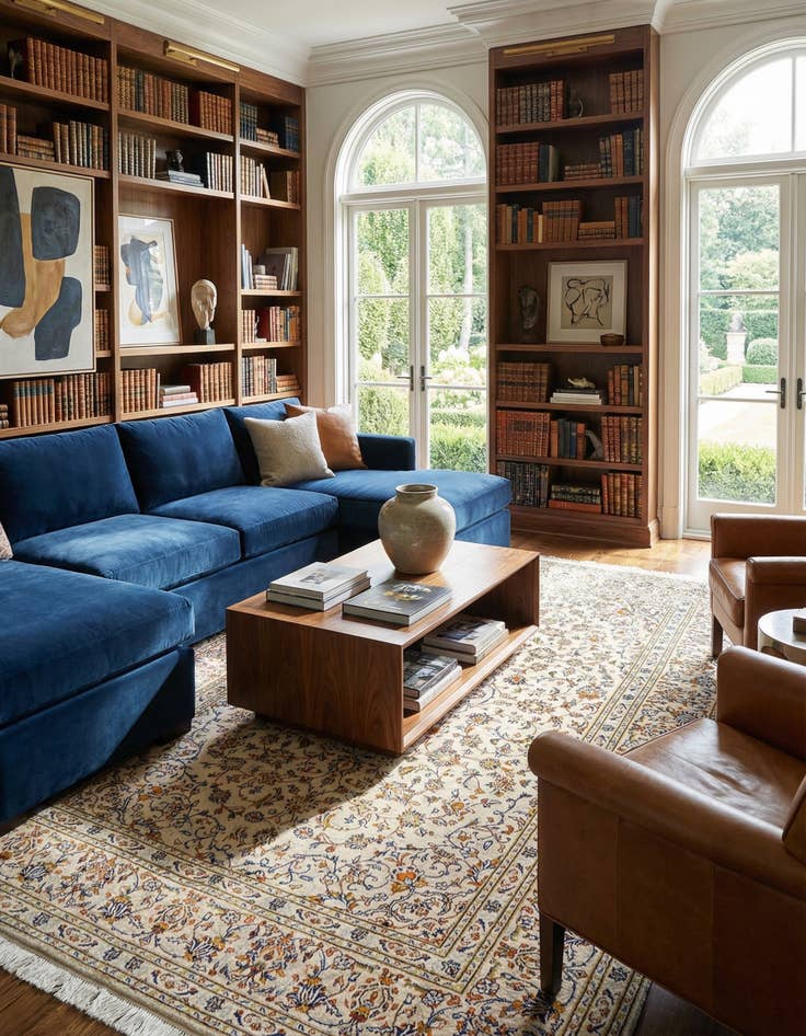 Detail image of  6' 7 x 10' 2 Kashan Wool Rug