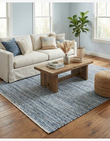 8' x 11' Hand Woven Chindi Chevron Rug