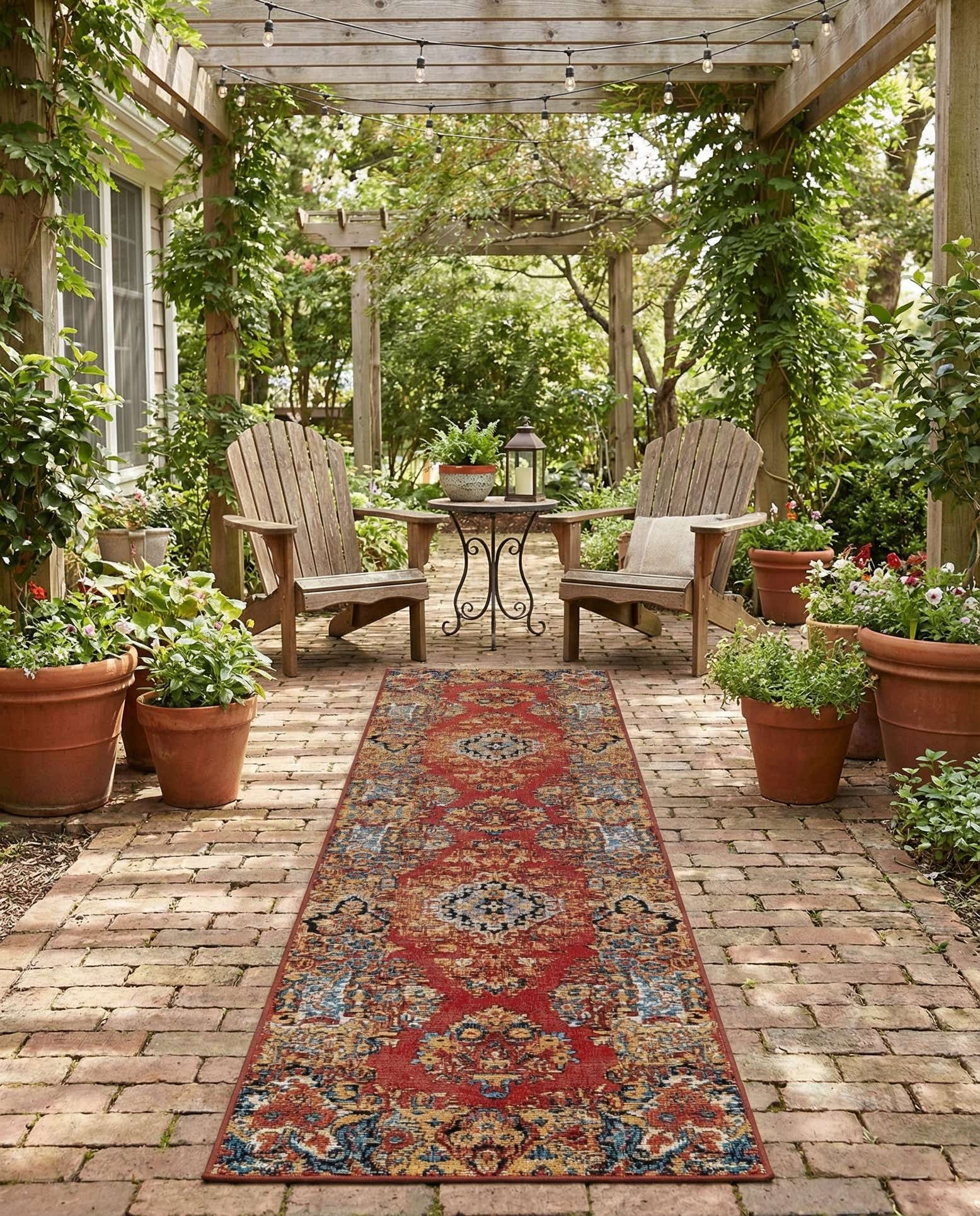 2' x 8' Easy-Clean Traditional Indoor / Outdoor Runner Rug