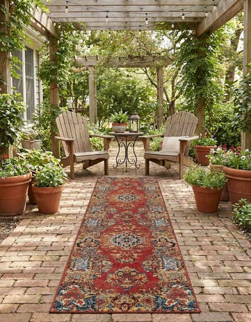 2' x 8' Easy-Clean Traditional Indoor / Outdoor Runner Rug