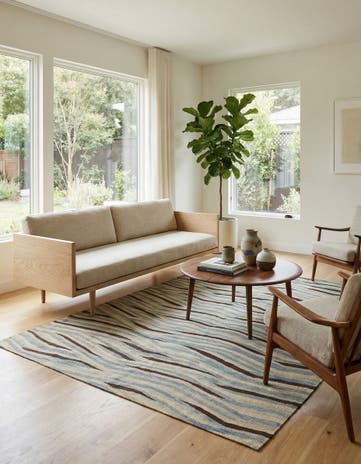 4' 8 x 5' 10 Hand Woven Kilim Modern Wool Rug