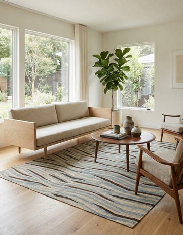 4' 8 x 5' 10 Hand Woven Kilim Modern Wool Rug