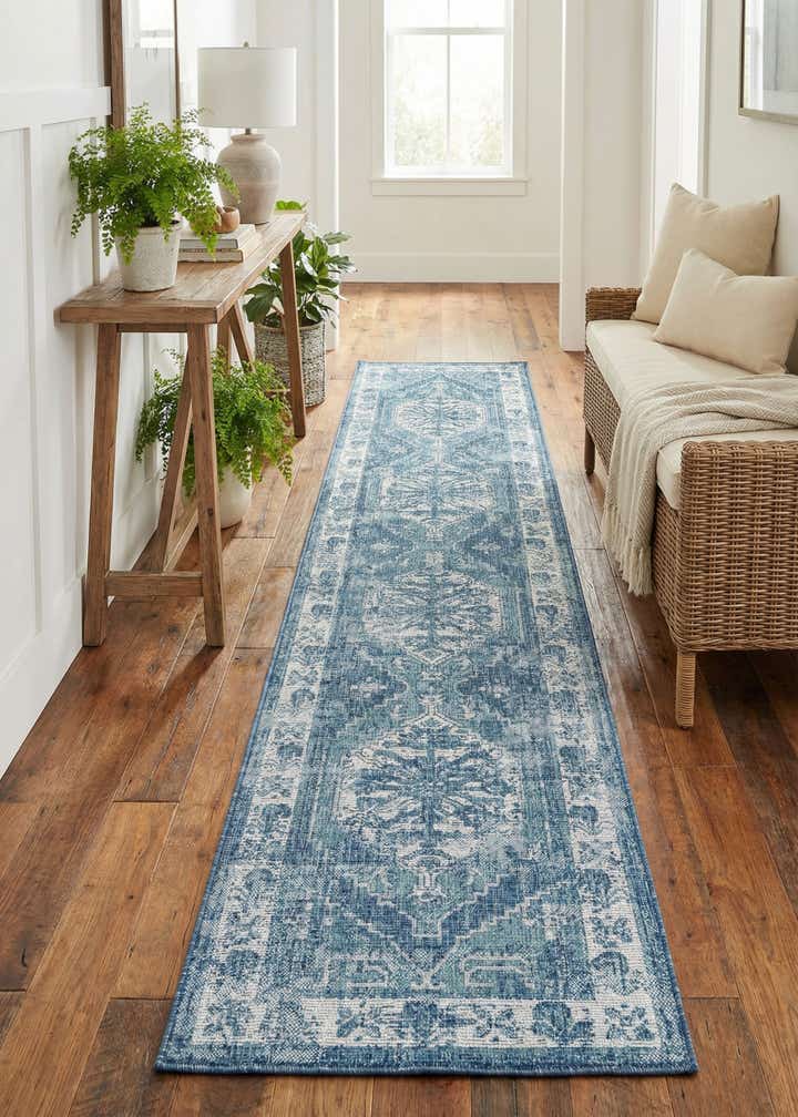 2' 7 x 12' Easy-Clean Traditional Indoor / Outdoor Runner Rug