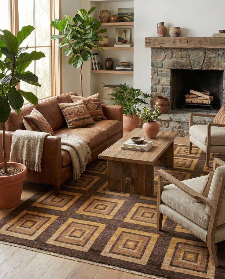 Detail image of 6' x 8' 2 Hand Knotted Kashkuli Gabbeh Wool Rug