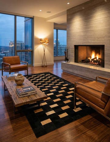 5' 1 x 8' Cowhide - Patchwork Rug