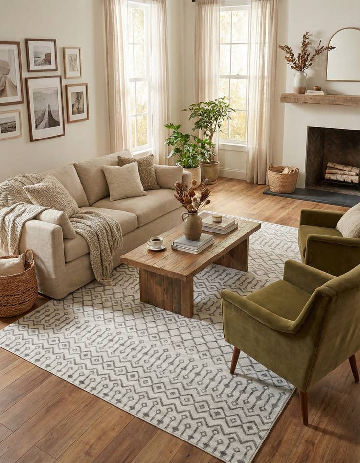 Detail image of 10' x 13' Kasbah Trellis Rug