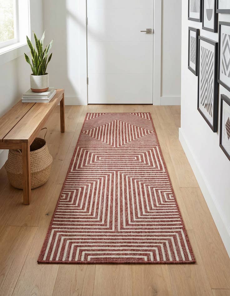 Detail image of  2' x 6'  Washable Modern Indoor / Outdoor Runner Rug