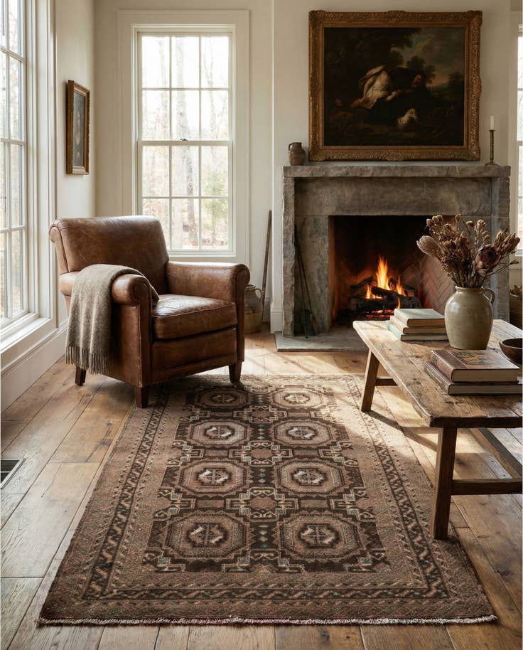Detail image of 3' 5 x 6' 5 Hand Knotted Ultra Vintage Persian Wool Rug