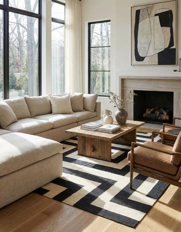 6' x 7' 8 Hand Woven Kilim Modern Wool Rug