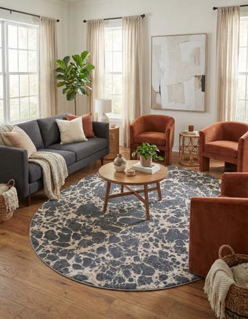 Gray Oasis Oval Rug