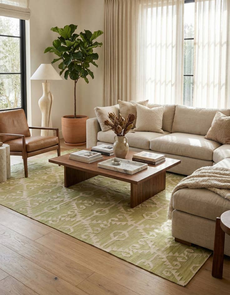 Detail image of 6' 10 x 10'  Hand Woven Kilim Modern Wool Rug