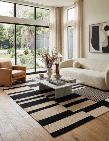 5' 7 x 7' 9 Hand Woven Kilim Modern Wool Rug