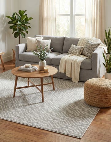 Gray Easy-Clean Sabrina Soto Indoor / Outdoor Square Rug