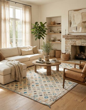 6' 4 x 9' 1 Hand Knotted Darya Wool Rug