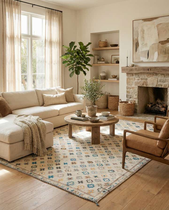 6' 4 x 9' 1 Hand Knotted Darya Wool Rug