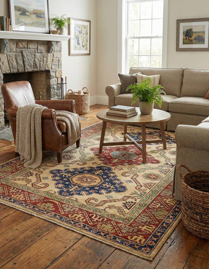 Detail image of 4' 9 x 6' 7  Hand Knotted Kazak Rug