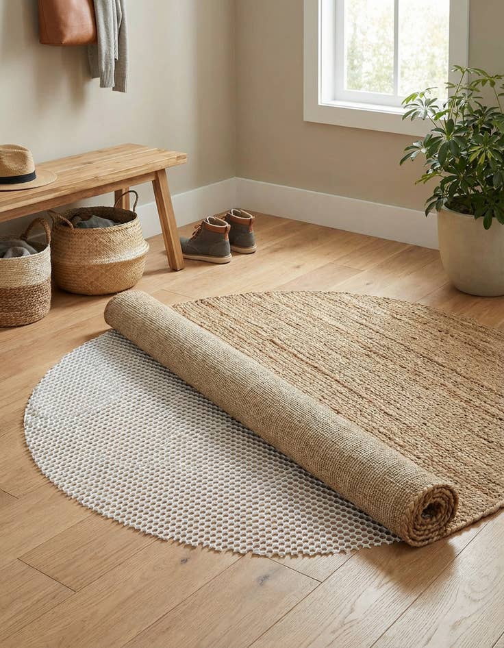 Detail image of 5' x 5' Round Non-Slip Rug Pad