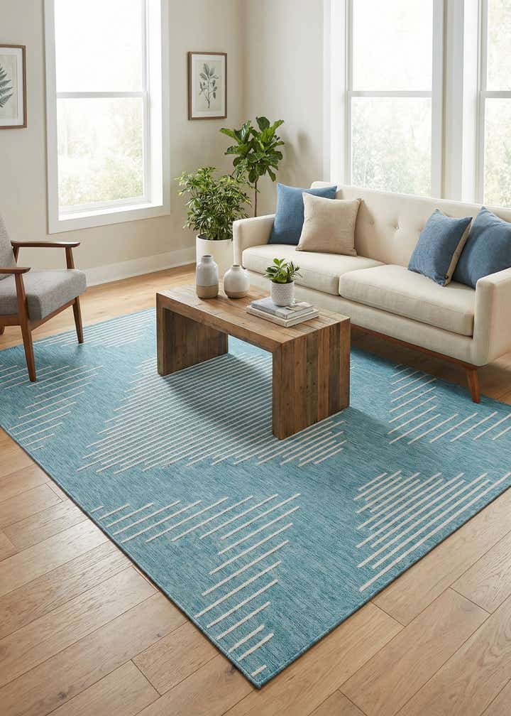 7' x 10' Easy-Clean Modern Indoor / Outdoor Rug