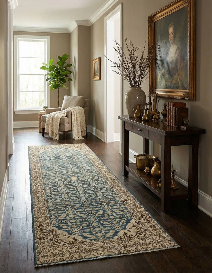 Detail image of 4' 4 x 11' 1 Hamedan Wool Runner Rug