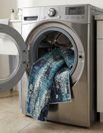 Blue Washable Sevilla Runner Rug
