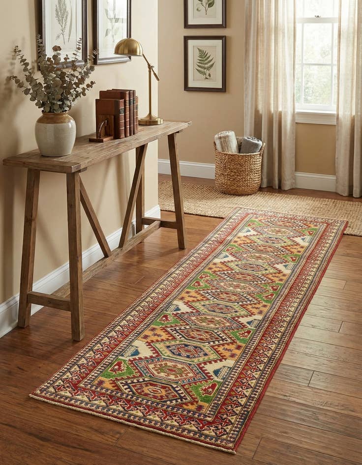 Detail image of 2' 9 x 10'  Hand Knotted Kazak Runner Rug