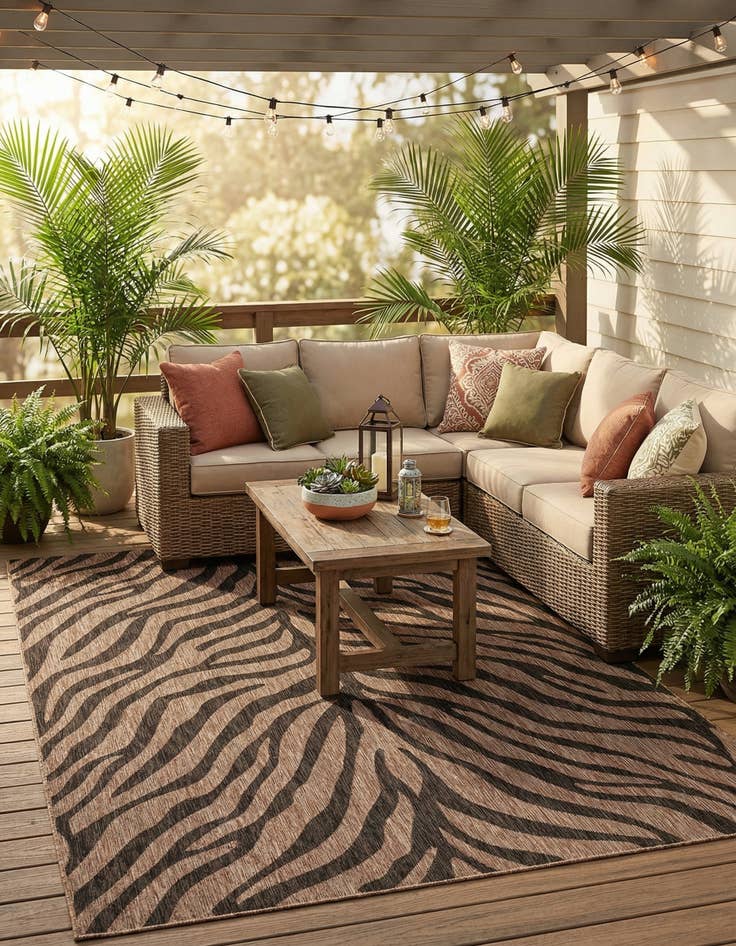 Detail image of  9' x 12'  Washable Safari Indoor / Outdoor Rug