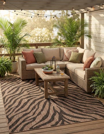 9' x 12' Easy-Clean Safari Indoor / Outdoor Rug