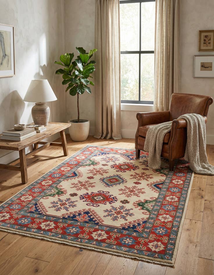 Detail image of 3' 10 x 6' 2  Hand Knotted Kazak Rug