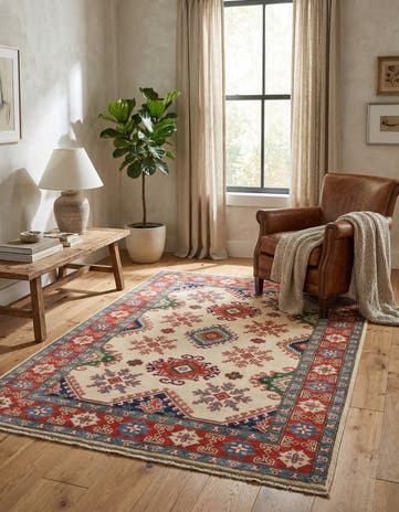 3' 10 x 6' 2 Hand Knotted Kazak Rug