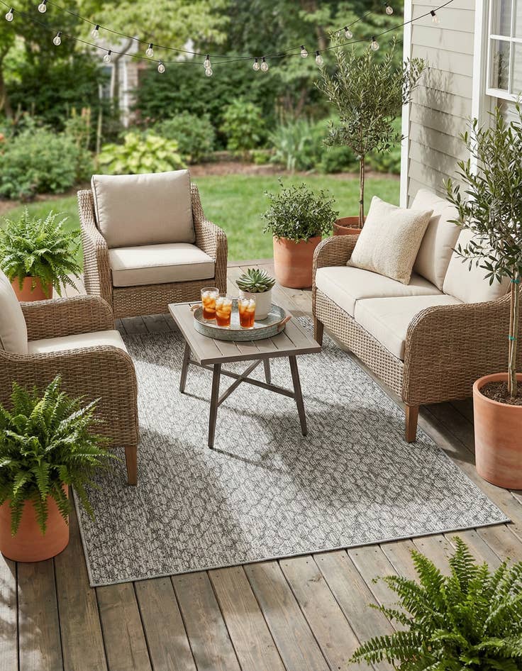 Detail image of 4' 1 x 6' 1  Washable Safari Indoor / Outdoor Rug