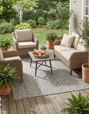 4' 1 x 6' 1 Easy-Clean Safari Indoor / Outdoor Rug