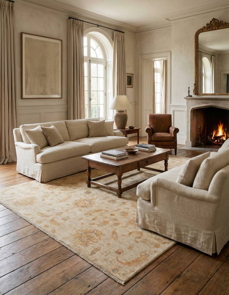 Detail image of  8' x 8' 5 Ziegler Wool Square Rug