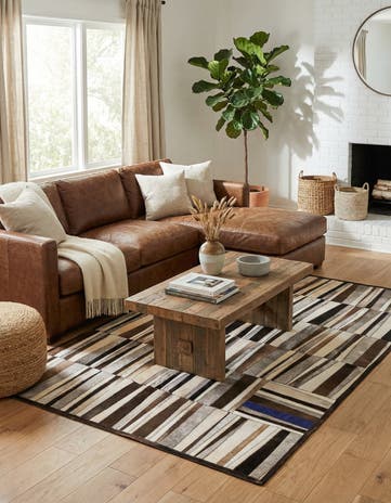 4' x 6' Cowhide Leather Rug
