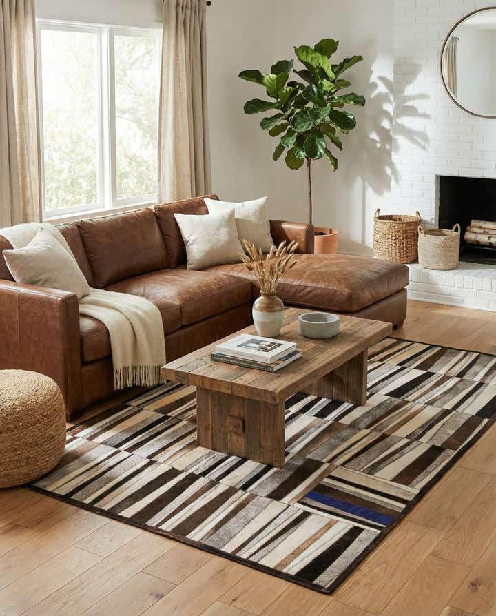 4' x 6' Cowhide Leather Rug