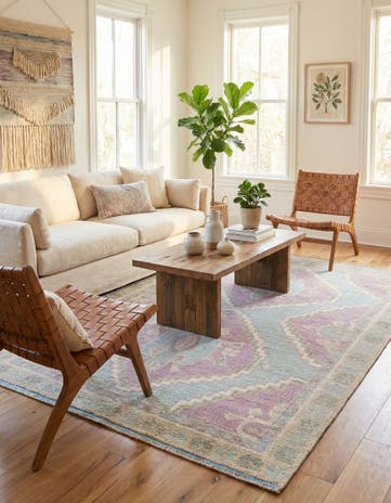5' 10 x 9' 2 Hand Knotted Moroccan Wool Rug