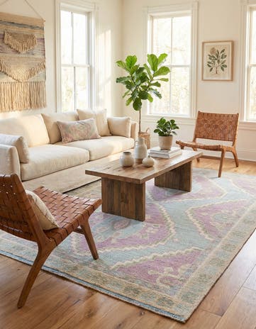 5' 10 x 9' 2 Hand Knotted Moroccan Wool Rug