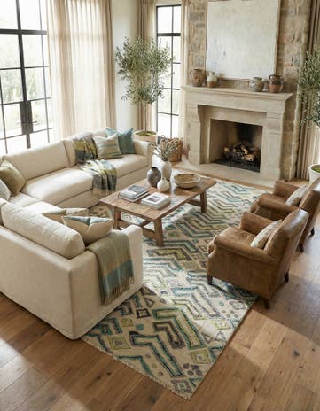 9' x 12' 6 Hand Knotted Darya Wool Rug