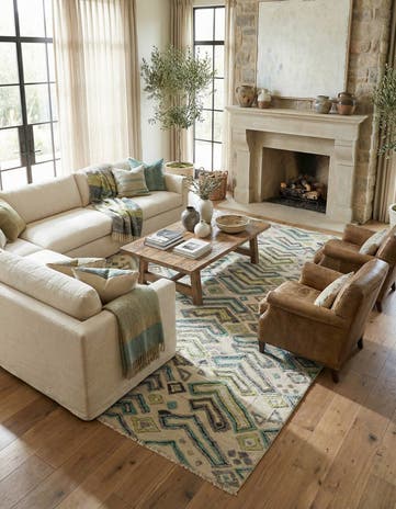 9' x 12' 6 Hand Knotted Darya Wool Rug