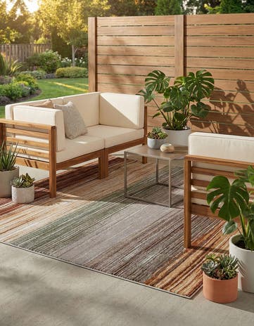 Easy-Clean Modern Indoor / Outdoor Square Rug