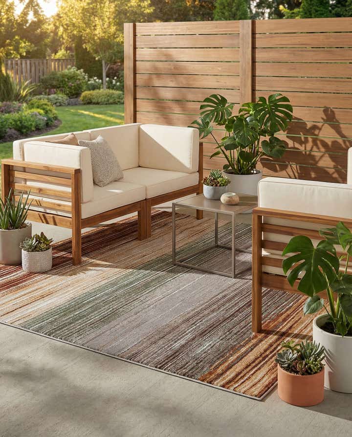 7' 10 x 7' 10 Easy-Clean Modern Indoor / Outdoor Square Rug